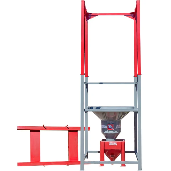 Soporte porta big bag de caño estructural con tolva de descarga